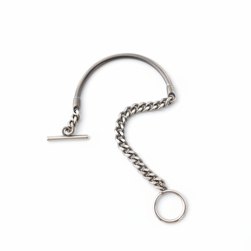 925 Sterling Silver Geometric Bracelet - White Background
