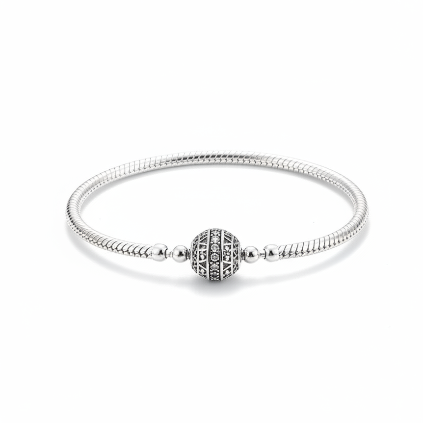 Bracelet Engraved Ball White BG