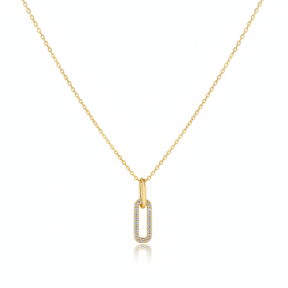 Gold Necklace Pure White BG