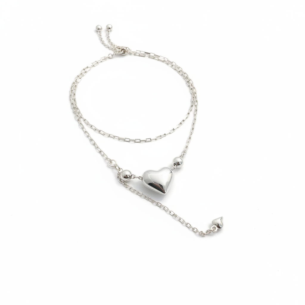 Heart Necklace - Pure White Background