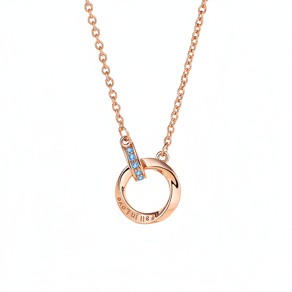 Rose Gold Blue CZ