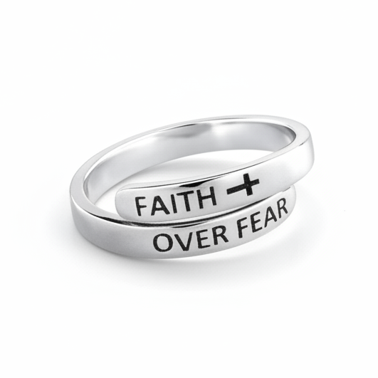 Silver Faith Ring White BG 2