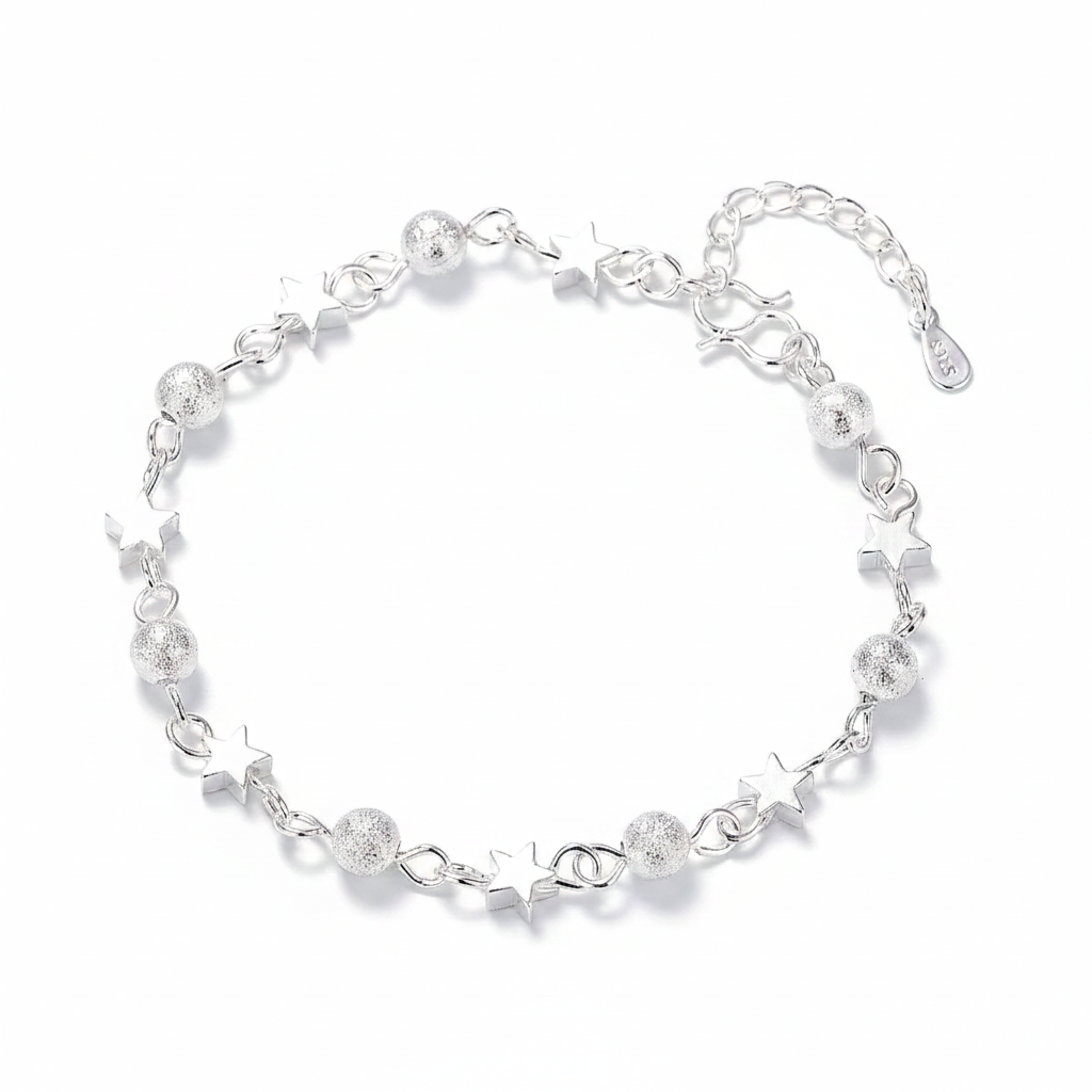 Star Bead Bracelet - Pure White Background
